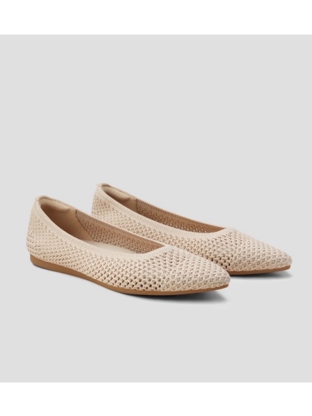 Vivaia Aria Mesh Knit Pointed Toe Ballet Flats - Lightweight Women’s Shoes 8.5